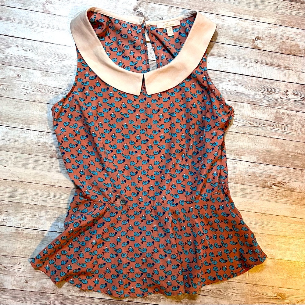 💚Monteau elephant print top